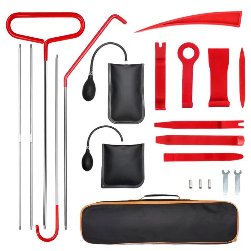 21/18PCS Car Door Tool Kit Inflatable Air Pump Auto Window Door Open Fixing Gripper Tools Long Reach Kits with Carrying Bag 21/18PCS Car Door Tool Kit Inflatable Air Pump Auto Window Door Open Fixing Gripper Tools Long Reach Kits with Carrying Bag