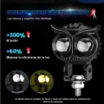 Owl car headlights, motorcycle headlights, yellow and white dual color LED spotlights, driving assistance fog lights, car UTV, t 2