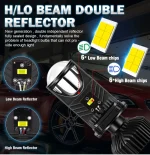 H4 LED Projector Lens Headlight Car LED Headlight Canbus 6000K Hi/Lo Beam Bulb with Turbo Fan 22000LM 90W For Car/Motorcycle 12V 2