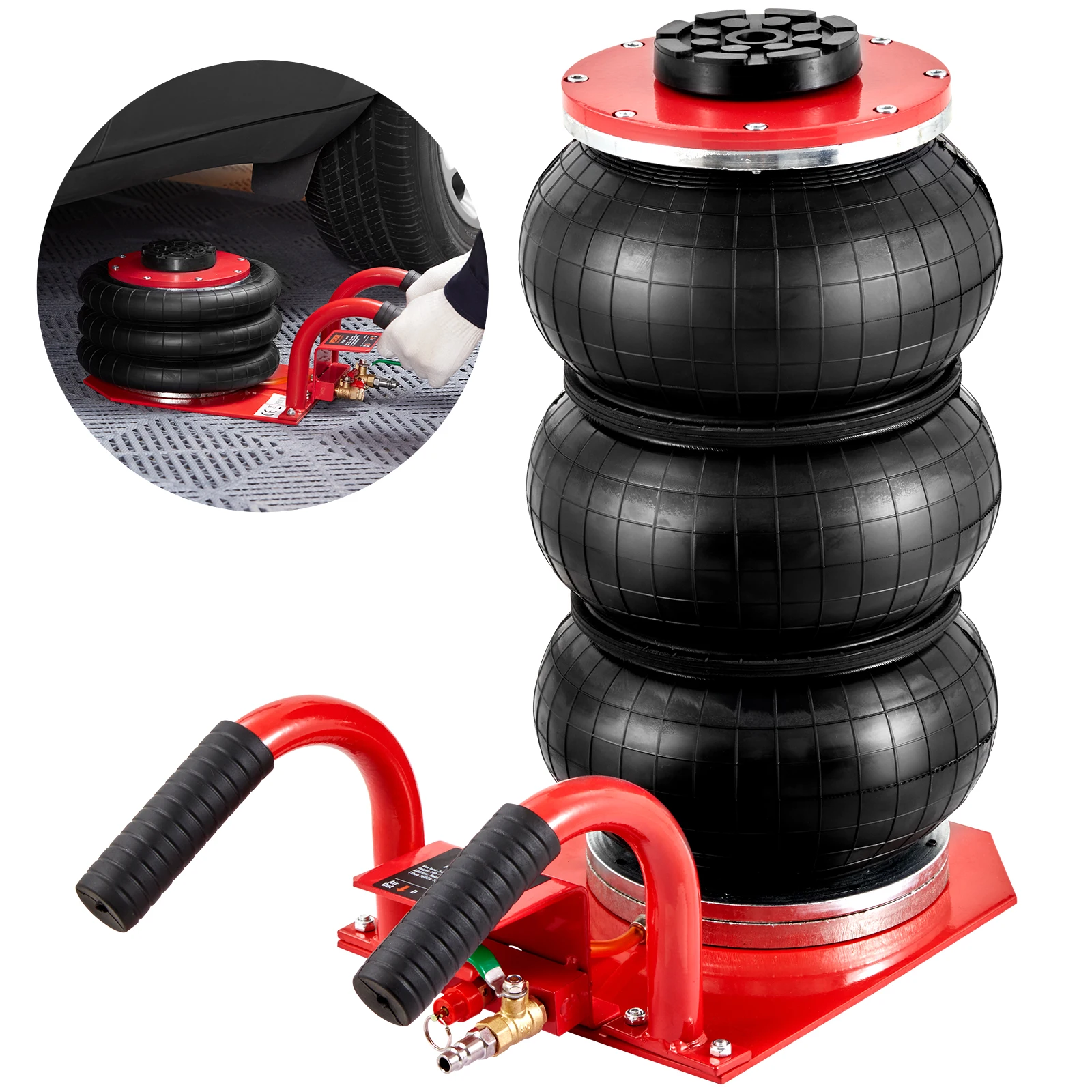 SucceBuy Triple Bag Air Jack 3 Ton (6600 lbs) Capacity Portable Pneumatic Car Jacks Heavy Duty & Quick Lifting for Garage Repair SucceBuy Triple Bag Air Jack 3 Ton (6600 lbs) Capacity Portable Pneumatic Car Jacks Heavy Duty & Quick Lifting for Garage Repair