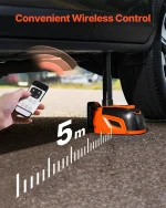 SucceBuy Electric Car Jack, 5T Adjustable Electric Scissor Jack Tire Changer with LED Light & Remote Controlfor Sedan SUV Truck 3