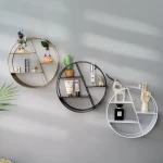Wall Mounted Floating Shelves Decorative Shelves Circular Storage Rack Creative Plant Flower Pot Tray Nordic Home Decoration 2