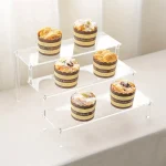 Acrylic Display Stand Multi Layer, Clear Makeup Organizer Rack for Pottery Dolls Figurines, Ladder Shelf Storage 2