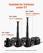 SucceBuy 5T Electric Car Jack Electric Scissor Jack 12V Tire Changer with Electric Impact Wrench & LED Light for Sedan SUV Truck 3