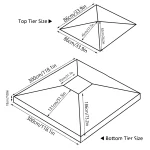3x3M Garden Gazebo Tent Cover Canopy Replacement Top Canopy Cover 2 Tier Outdoor Patio Garden Tent Roof Top for Patio Sunshade 6
