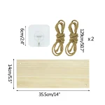 Wooden Wall Shelves Hemp Rope Swing Wall Floating Shelves Hanging Plant Flower Pot Tray for Home Room Garden Outdoor Decoration 5