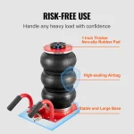SucceBuy Triple Bag Air Jack 3 Ton (6600 lbs) Capacity Portable Pneumatic Car Jacks Heavy Duty & Quick Lifting for Garage Repair 6