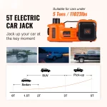 SucceBuy 5T Electric Car Jack Hydraulic Car Jack with Built-in Inflatable Pump LED Light Car Jack for SUV MPV Truck Change Tire 2