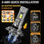 H7 H4 Led Canbus Lights 1:1 Mini Size Car Headlight With Fan 800000LM Super Bright Wireless Turbo Fog Bulb 6000K Automobile Lamp 4