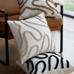 Boho Style Chenille Decorative Throw Pillow Cover Soft Geometric Lines Cushion Covers 45x45 3-color Pillowcase Sofa Living Room 4