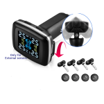 Smart Cigarette Lighter USB Car TPMS Tire Pressure Temperature Monitor System with 4 Sensors