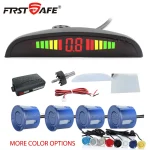 FirstSafe Factory Car LED Parking Sensor Kit 4Sensors 22mm Backlight Display Reverse Radar Kit Monitor System 12V 13Colors 5