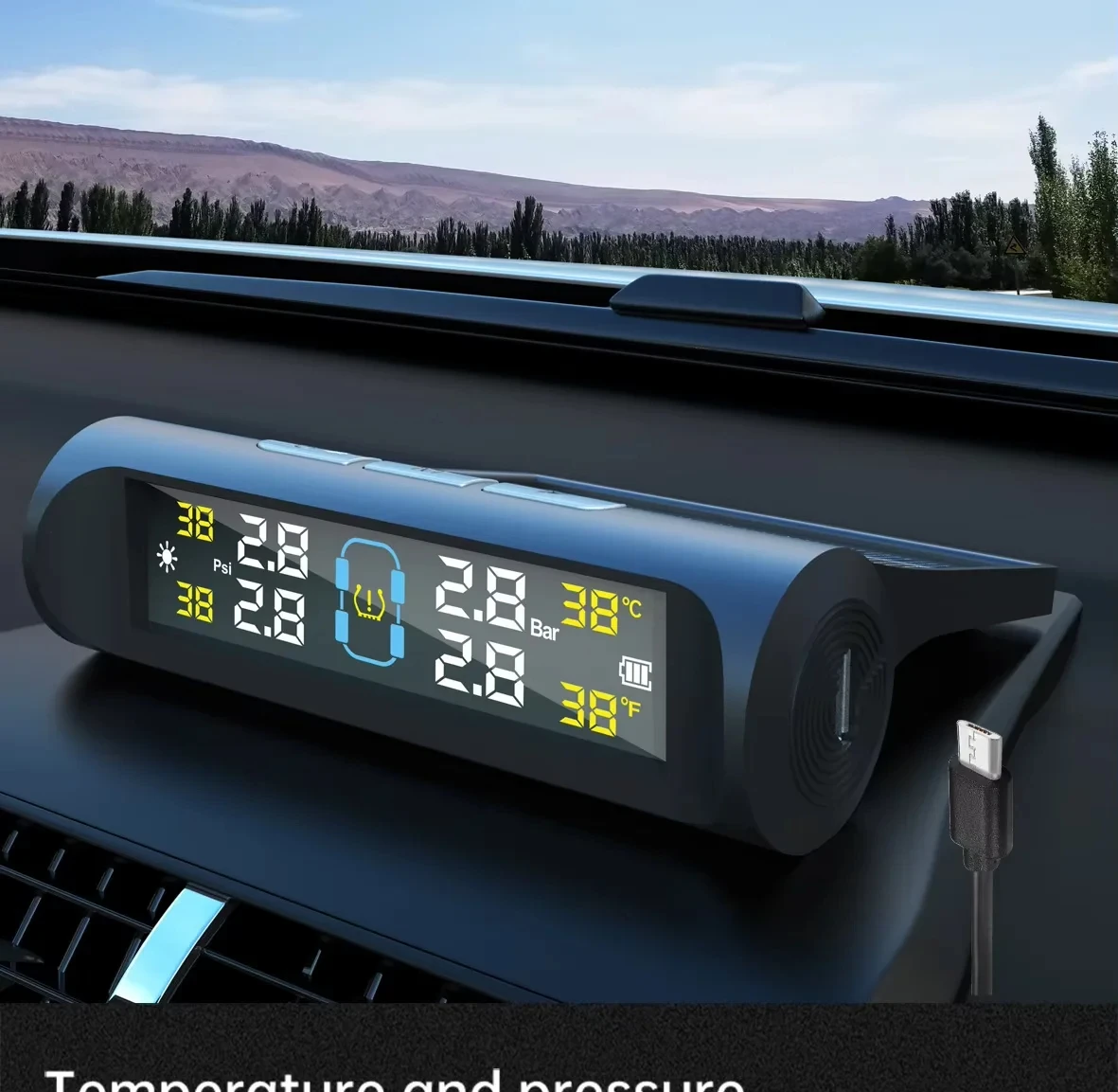 Car Tire Pressure Monitoring System Car Tyre Pressure Monitor Tyre Pressure Alarm 4 External Sensors Car Tire Pressure Monitoring System Car Tyre Pressure Monitor Tyre Pressure Alarm 4 External Sensors