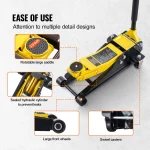 SucceBuy 2T Low Profile Floor Jack Iron Hydraulic Racing Floor Jack Hydraulic Car Jack with Single/Dual Piston Quick Lift Pump 6