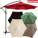 Green Replacement Umbrella Canopy 27m 8 Ribs Waterproof Garden Backyard Pool Cantilever Sunshade 9FT 10FT 6 Ribs 8 Ribs Cover 3