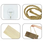 Wooden Wall Shelves Hemp Rope Swing Wall Floating Shelves Hanging Plant Flower Pot Tray for Home Room Garden Outdoor Decoration 6