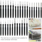 30Pcs Terminal Pin Removal Tool Kit Stainless Steel Pin Extractor Tool Reusable Electrical Wire Connector Pin Release Tool Auto 4