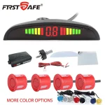 FirstSafe Factory Car LED Parking Sensor Kit 4Sensors 22mm Backlight Display Reverse Radar Kit Monitor System 12V 13Colors 3