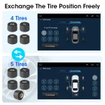 JMCQ USB Android TPMS Tire Pressure Monitoring System 116 Psi Alarm System  5V Internal External Android Navigation Car Radio 4