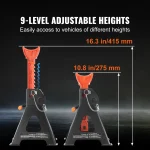 SucceBuy Jack Stands 3/6 Ton (6000/12000 lbs) Capacity Car Jack Stands Double Locking Adjustable Height for lifting SUV Pickup 5
