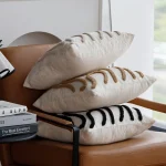 Boho Style Chenille Decorative Throw Pillow Cover Soft Geometric Lines Cushion Covers 45x45 3-color Pillowcase Sofa Living Room 5