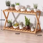 Multi-Tier Wooden Plant Stand Stair-Step Indoor Bamboo Design for Balcony Succulents Floor Flower Display Shelf 5