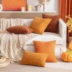 Fall Decorative Throw Pillow Covers Soft Corduroy Boho Striped Pillow Covers Pillowcases Farmhouse Home Decor for Couch Bed Sofa 5