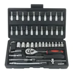 46pcs Socket Set Car Repair Tool Ratchet Wrench  Pawl Spanner Screwdriver Professional Metalworking Kit 4
