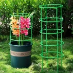 9 Pcs/set 3 Layers Plant Support Plant Stakes Round Plant Support Ring Plastic Plant Cage Holder Flower Pot Climbing Trellis 5