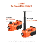 SucceBuy Electric Car Jack, 5T Electric Scissor Jack with Built-In Inflator 12V Tire Changer with  LED Light for Sedan SUV Truck 3