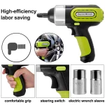 SucceBuy 5T 12V Electric Car Jack Kit + Impact Wrench LED Light Portable Hydraulic Jack 13.5-36 CM Tire Lifting Car Repair Tool 5