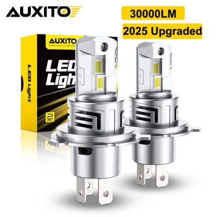 AUXITO 30000LM H4 LED Lights Bulb CANBUS 9003 HB2 LED Headlights High and Low Beam with Fan Wireless 60W Car Headlamp 12V 2Pcs