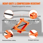 SucceBuy Scissor Jack 2.5 Ton/5512 lbs Scissor Car Jack 3.7"-17.1" Lifting Range Scissor Lift Jack Portable Tire Jack for Car 6