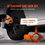 SucceBuy Electric Car Jack 3T Scissor Jack with Electric Impact Wrench 12V Car Jack with Double Saddle for SUV Truck Tire Change 2