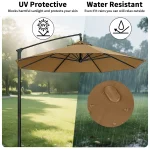 Replaceable Parasol Top Cloth Garden Outdoor Patio Canopy Umbrella Cover Sunshade Garden Canopy UV Protection 2m/2.5m/2.7m/3m 2