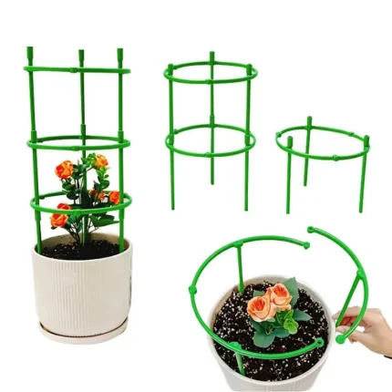2 Layers Flower pot climbing frame Plastic plant cage frame Horticultural Pottery Support Stand Circular plant support ring
