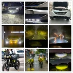 2PCS LED Headlight Bumper Fog Lamps Projector Lens Work Light Mini Driving Light Auxiliary Lights For Car Motorcycle 5