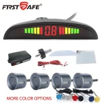 FirstSafe Factory Car LED Parking Sensor Kit 4Sensors 22mm Backlight Display Reverse Radar Kit Monitor System 12V 13Colors 4