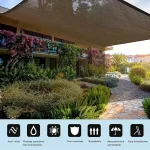 Durable Brown UV Protection Canopy Outdoor Sun Shade Net for Garden Patio Plant Sunshade Sail Greenhouse Outdoor Pavilion 2