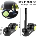 SucceBuy 5T 12V Electric Car Jack Kit + Impact Wrench LED Light Portable Hydraulic Jack 13.5-36 CM Tire Lifting Car Repair Tool 3