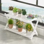 Multi-Tier Wooden Plant Stand Stair-Step Indoor Bamboo Design for Balcony Succulents Floor Flower Display Shelf 3