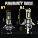 H7 H4 Led Canbus Lights 1:1 Mini Size Car Headlight With Fan 800000LM Super Bright Wireless Turbo Fog Bulb 6000K Automobile Lamp 6