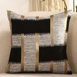 100% Polyester 1 Piece Four Seasons Gold Silk Pillow Cover With Silk Geometric Pattern Jacquard Waist Rest Without Core 5