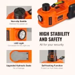 SucceBuy 5T Electric Car Jack Hydraulic Car Jack with Built-in Inflatable Pump LED Light Car Jack for SUV MPV Truck Change Tire 6