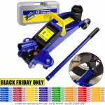 PRO. 2 Ton Hydraulic Trolley Steel Jack,Flat Lifting Height 135-320 mm, 360° Wheels Car Lifter Axle Stand for Workshop Home