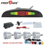 FirstSafe Factory Car LED Parking Sensor Kit 4Sensors 22mm Backlight Display Reverse Radar Kit Monitor System 12V 13Colors 6