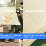 Waterproof Straight Edge Sun Shade Sail with Grommets Garden Sunscreen Pergola Shade Cover Canopy For Outdoor Garden Patio Tent 2