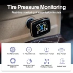 Smart Cigarette Lighter USB TPMS Car Tire Pressure Alarm Monitor System 4 Sensors Display Tyre Pressure Temperature Alarm 2