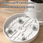Nordic-Style Round Hidden Flowerpot Tray: Movable Caster Base With Built-In Water Tray, Plastic Base 4