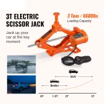 SucceBuy Electric Car Jack 3 Ton/6600lbs 12V Electric Scissor Jack Portable Car Jack for SUV Truck Sedan Tire Change Replacement 2